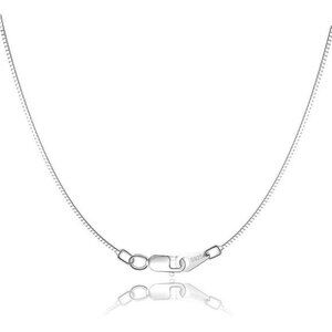 18K Gold Plated 925 Sterling Silver Chain Necklace for Women Girls, 0.8mm Chain